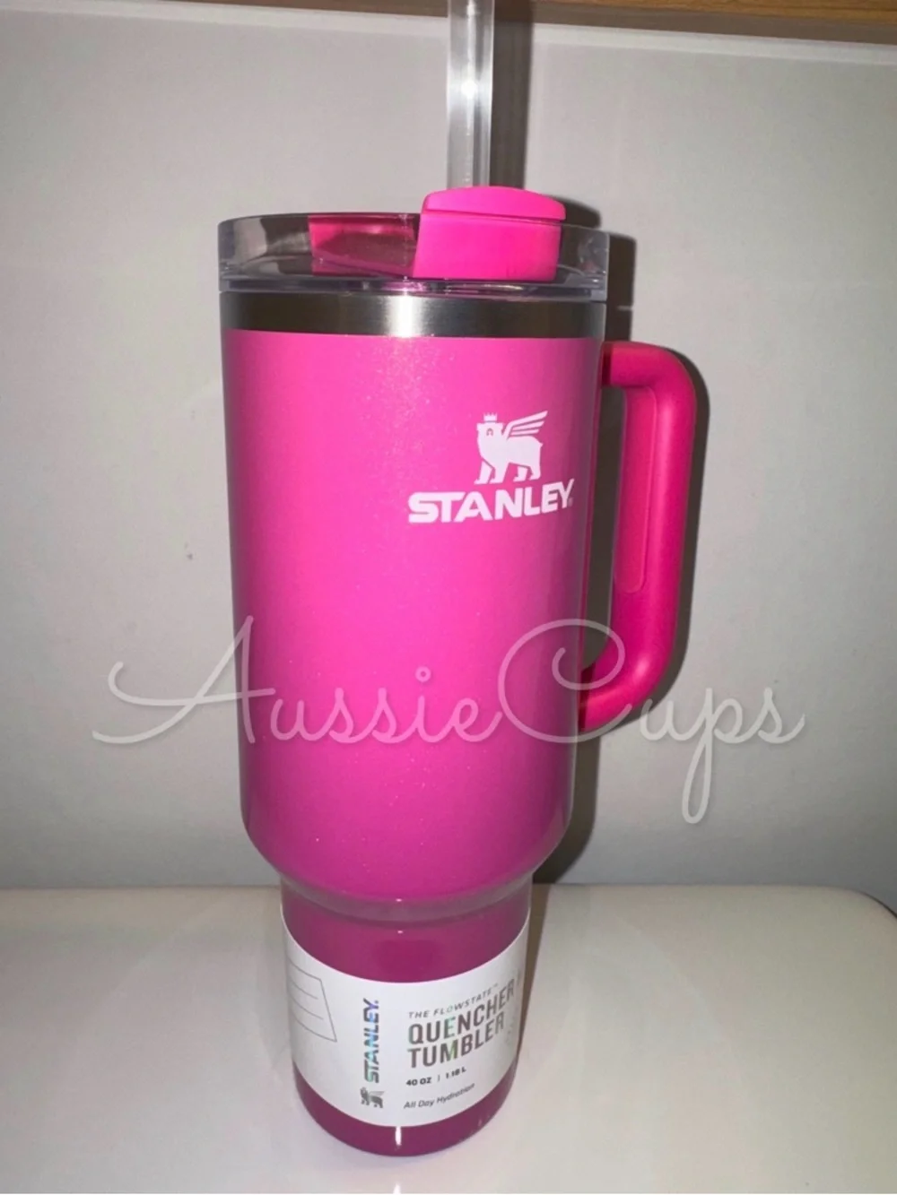 Stanley Punch Shimmer, Pink Insulated Tumbler with Handle & Straw Quencher 40 oz - Picture 7 of 10